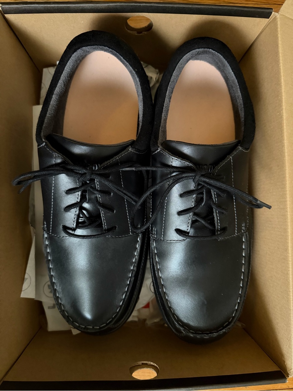 Men's Black Leather Orthopedic/Therapeutic Shoes